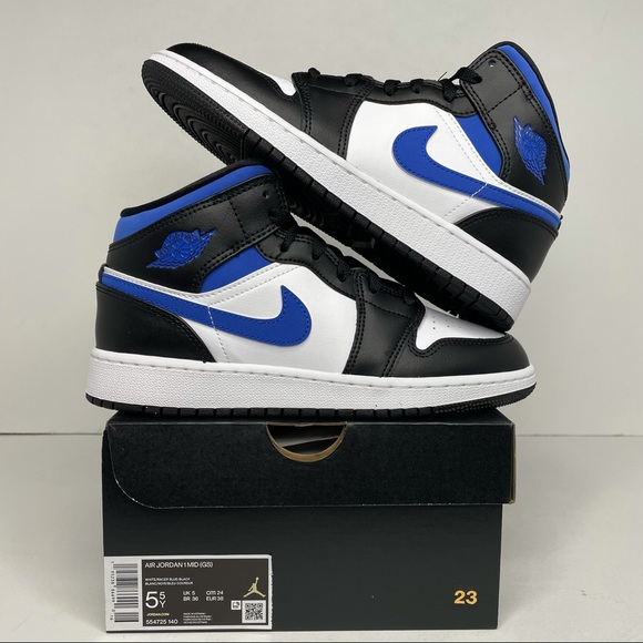 Jordan Shoes - Nike Air Jordan 1 Retro Mid GS “Racer Blue” NEW